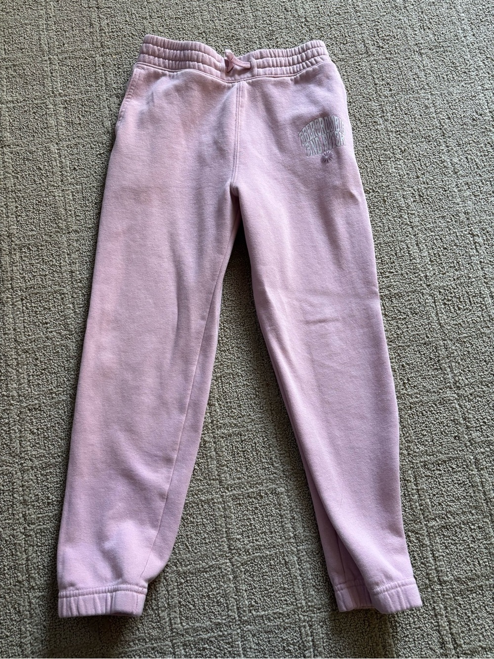 abercrombie kids Light Pink Fleece Jogger Sweatpants